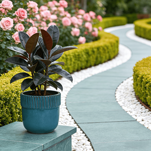 Ensemble de 3 jardinières en céramique émaillée à motif côtelé faites à la main, écologiques et légères, 15/12/9 pouces, pour la maison et le jardin modernes - Product Image 3