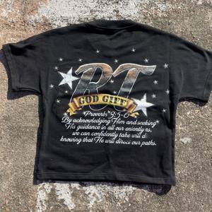 Logotipo de impresión personalizada de gran tamaño Crop Boxy Fitting algodón Drop Shoulder Streetwear Rib Neck camiseta en blanco para hombres - Product Image 4