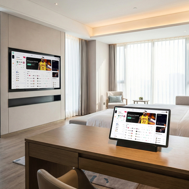 Guest Self-service Luxury Hotel Room 10.95 Inch 1920*1200 In-cell 6+128GB Android Tablet With Charging Cradle