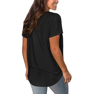 Camiseta de cuello en V de primera calidad para mujer, ligera, transpirable, 100% algodón, máxima comodidad para el verano - Product Image 5