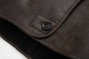 Chaqueta gruesa de gamuza sintética con forro de Sherpa para mujer, abrigo de cuero de gran tamaño, chaqueta de Moto de lana de piel de oveja, abrigo de invierno para motorista - Product Image 5