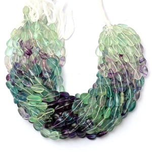 Perles de briolette poire lisse 9x12mm Multi Fluorite naturelle | Brin de 14 pouces | Perles en forme de poire en vrac pour bijoux - Product Image 1