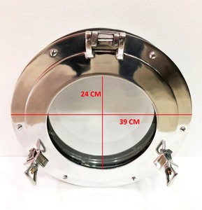 คลองเรือ Porthole หน้าต่างเงินนิกเกิลประตูหน้าต่างกระจก Porthole ตกแต่งบ้าน - Product Image 1