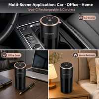 Diffuseur d'arômes pour voiture, porte-gobelet, 180 ml, 500 mAh, batterie sans fil, détection de mouvement AI, démarrage/arrêt automatique