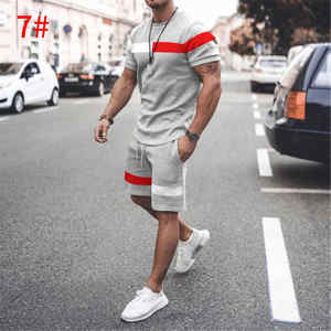 Casual <b>Men</b> Clothing Two Piece Set Shorts <b>Summer</b> T <b>Shirt</b> and Short Set <b>Men</b> - Product Image 2