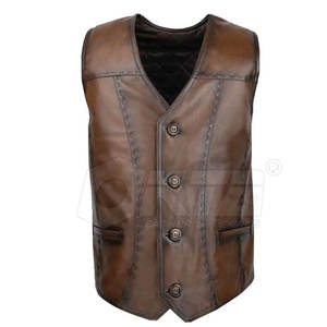Gilet en cuir chaud d'hiver respirant vêtements décontractés gilet en cuir léger pour hommes à prix raisonnable - Product Image 1