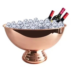ถังใส่น้ำแข็งทำจากทองแดงขัดเงาพร้อมถังแช่ไวน์ขนาดใหญ่ถ้วยทองแดงถือแชมเปญ - Product Image 1