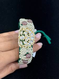 Women's TISHYA DIAMOND Gold Plated Crystal <b>Wrap</b> Bracelet with Flower Design Ethnic <b>Wedding</b> Jewelry - Product Image 2