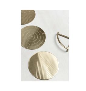 Metal coaster for office <b>desk</b> table top decoration <b>protective</b> <b>mat</b> for tea coffee mugs and small hot serving pots - Product Image 2