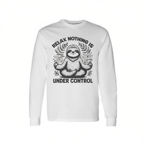 T-shirt à manches longues avec motif de paresseux mignon pour le yoga, détendez-vous et laissez-vous aller avec ce charmant t-shirt promotionnel - Product Image 2