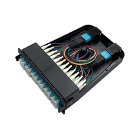 40G 100G MPO/MTP Módulo MPO MTP Montado en Rack de 19 pulgadas MPO/12F OM4 Panel de conexión de fibra óptica de 3,0mm