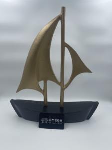 High Quality Sailing <b>Ship</b> Aluminium Decor Object Black and Golden Set of 2 <b>Boat</b> Home Decoration Sculpture Table Top Manufacturer - Product Image 4