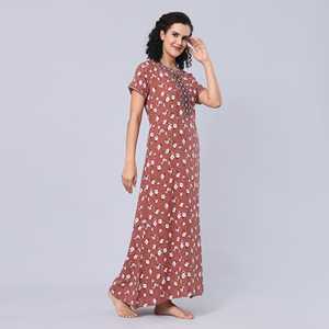 Evolove Women's Super Soft Comfortable XL Viscose Liva <b>Long</b> Maxi Night Gown Casual Homewear with Pocket ODM Supply - Product Image 6