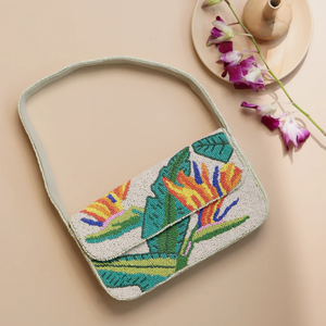 Bolso de mano personalizado con cuentas de semillas y diseño de bordado único, bolso de mano con bordado de cuentas hecho a mano - Product Image 5