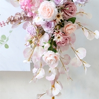Herfstroze zijden rozen boog bloemendecoratie set afstudeer kledingwinkel etalage bruiloft fotografie