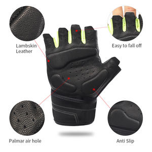 Gants de fitness unisexes demi-doigts, gants de musculation et de musculation, gants de sport en cuir et néoprène pour le cyclisme - Product Image 5