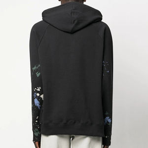Sudaderas con capucha de manga raglán con logotipo personalizado de algodón 100% para hombre, Sudadera con capucha de pintura, Jersey informal de gran tamaño, sudaderas con capucha de peso pesado para hombre - Product Image 4