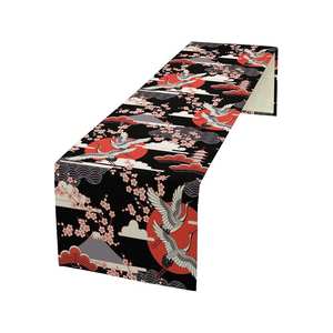 Chemin de table de mariage en pur coton brodé de style moderne et luxueux avec logo personnalisé - Product Image 3