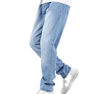 กางเกงยีนส์ผู้ชายเอวลอยกลางระบายอากาศได้ดีขนาดใหญ่พิเศษสำหรับผู้ใหญ่สวมใส่สบาย - Product Image 6