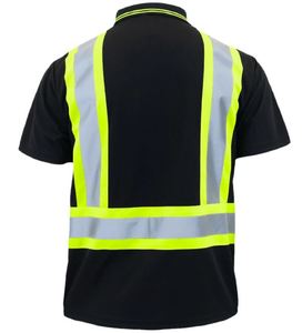 Vente en gros de polos à manches courtes à séchage rapide pour hommes, impression de logo personnalisée, bandes réfléchissantes de haute qualité, t-shirts d'uniforme de travail pour hommes - Product Image 2