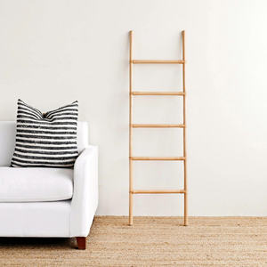 Échelle pliante en bambou écologique à 5 marches avec tabourets d'échelle, design moderne pour un usage en appartement, légère - Product Image 4