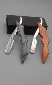 ที่โกนหนวดด้ามจับทำจากไม้,ที่โกนหนวดสเตนเลสสตีลแบบมืออาชีพ - Product Image 3