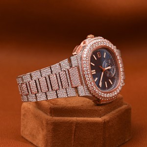 Personalizado Totalmente Iced Out Hip Hop VVS Clarity Moissanite Diamond Reloj de acero inoxidable para hombres Pass Diamond Tester - Product Image 4