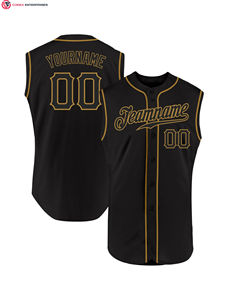 Vente en gros, maillots de baseball à col en V sans manches, hauts sans manches à boutons complets pour baseball et softball - Product Image 3