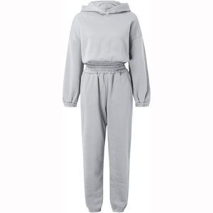 Chándal de mujer de alta calidad 100% algodón Jogging conjuntos de dos piezas de Invierno para mujer chándal de mujer de gran tamaño de Color sólido flexible - Product Image 2