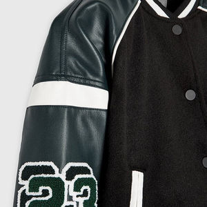 แจ็กเก็ตเลตเทอร์แมนสำหรับผู้หญิง, แจ็กเก็ตมหาวิทยาลัยดีไซน์ใหม่พร้อมแขนเสื้อหนังสไตล์ลำลองสำหรับใส่เล่นกีฬาแนววินเทจฤดูหนาว - Product Image 2