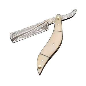 Navaja de Afeitar Profesional para Hombre, de Hoja Recta, Mango de Madera de Alta Calidad, Última Tecnología en Acero Inoxidable - Product Image 1