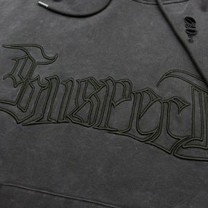 Sweat-shirts à capuche français surdimensionnés pour hommes, streetwear, 100% coton, imprimé en relief, style hip-hop, double manches, hiver - Product Image 3