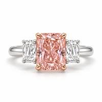 Bagues fantaisie ovales roses de couleur fantaisie, cultivées en laboratoire, en or 18 carats, certifiées IGI, bijoux fins de luxe personnalisés pour fiançailles, mariage, fête, vente en gros