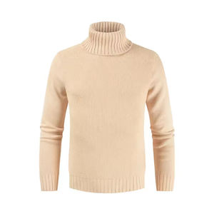 <b>Men's</b> Knitted Wool <b>Sweater</b> High Neck Cardigan Regular Sleeve Ribbed Pullover Winter Warm Casual Turtle Neck Knitwear for <b>Men</b> - Product Image 4