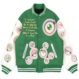 OEM personalizado Vintage Letterman Varsity chaqueta de los hombres de alta calidad de cuero personalizado manga Chenille bordado con capucha Bomber Plus tamaño - Product Image 1