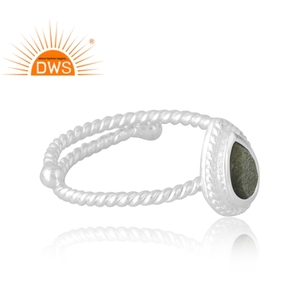 Anillo de piedras preciosas de obsidiana con brillo de oro Natural de Plata de Ley 925, joyería personalizada para mujer, regalo para ella - Product Image 4