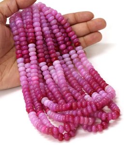 Perles de Rondelle lisse opale ombragée de vin rouge naturel brin de 7mm à 9mm perles de pierres précieuses en vrac pour la fabrication de bijoux approvisionnement en vrac Inde - Product Image 4