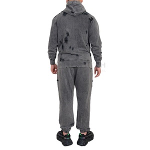 Sweat à capuche surdimensionné en tissu lourd personnalisé avec impression et broderie, sweat à capuche délavé pour hommes, service OEM - Product Image 6