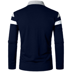 เสื้อโปโลสำหรับผู้ชายเสื้อโปโลแบบมีซิปสำหรับผู้ชายเสื้อโปโลแบบยืดได้สี่ทางสีพื้นผ้าบางเข้ารูปสำหรับใส่ในฤดูร้อน - Product Image 3