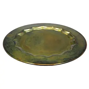 Metal Plate Burn Copper Color Serving Plate Use For Home & Hotel Decoration Customized handmade in bulk