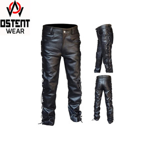 Pantalon en cuir sur mesure pour hommes 2024 pantalons en cuir haut de gamme pantalons en cuir personnalisés de grande taille avec des prix bon marché - Product Image 1