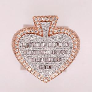 9.00Ct <b>Ice</b> Out VVS Moissanite Rose Gold Round & Baguette Cut Diamond Hip Hop Anniversary <b>Ring</b> Men's 925 Sterling Silver - Product Image 1