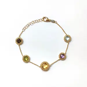 Majestic Allegra Bracelet - 750 Yellow Gold Featuring 8mm Yellow Citrine And Natural Color Stone - A Beacon Of Pure Luxe