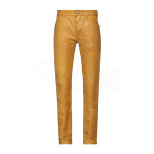 Pantalons décontractés en cuir PU pour hommes fabriqués en usine taille haute Slim Fit Style Sport toile tissu dernière mode vente en ligne - Product Image 1