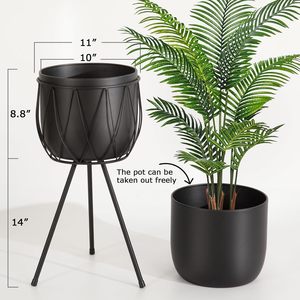 Le support de jardinière surélevé en fer noir mat et élégant complète divers styles de décoration de jardin pour pots de fleurs et jardinières - Product Image 3
