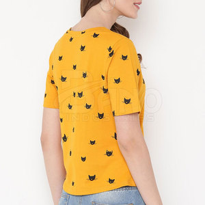 Camisetas de Verano para Mujer, Color Liso, Tela de Lona, 100% Algodón, Transpirable, Alta Calidad, Nueva Llegada - Product Image 3