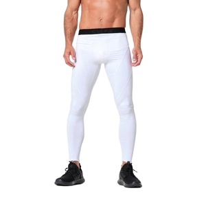Men Performance Compression Leggings Polyester Spandex Stretch Gym Workout Running Tights Quick Dry Breathable OEM Private Label - Product Image 1