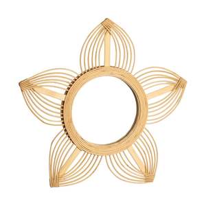 Matériau attrayant en rotin Miroir rond de luxe en rotin La plupart des miroirs fantaisie de créateurs disponibles en prix bas pour les détaillants - Product Image 4