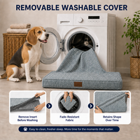 Lit pour chien en chenille avec base en mousse à haute résilience, design discret pour chiens âgés et petits, rectangle moderne pour chats et chiens
