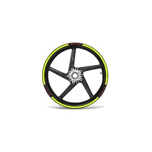 Kit di Strisce Adesive Giallo Fluorescente per Cerchi da 17 Pollici Compatibile con Accessori Ruote Moto MV AGUSTA BRUTALE - Product Image 1
